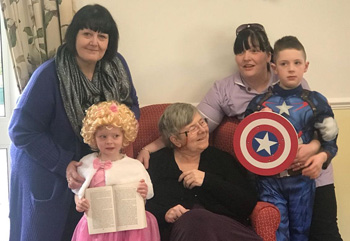 Captain America, Banana Man and Charlie and the Chocolate Factoryâ€™s Veronica Salt were among those to visit Chesterfield care homes on World Book Day.